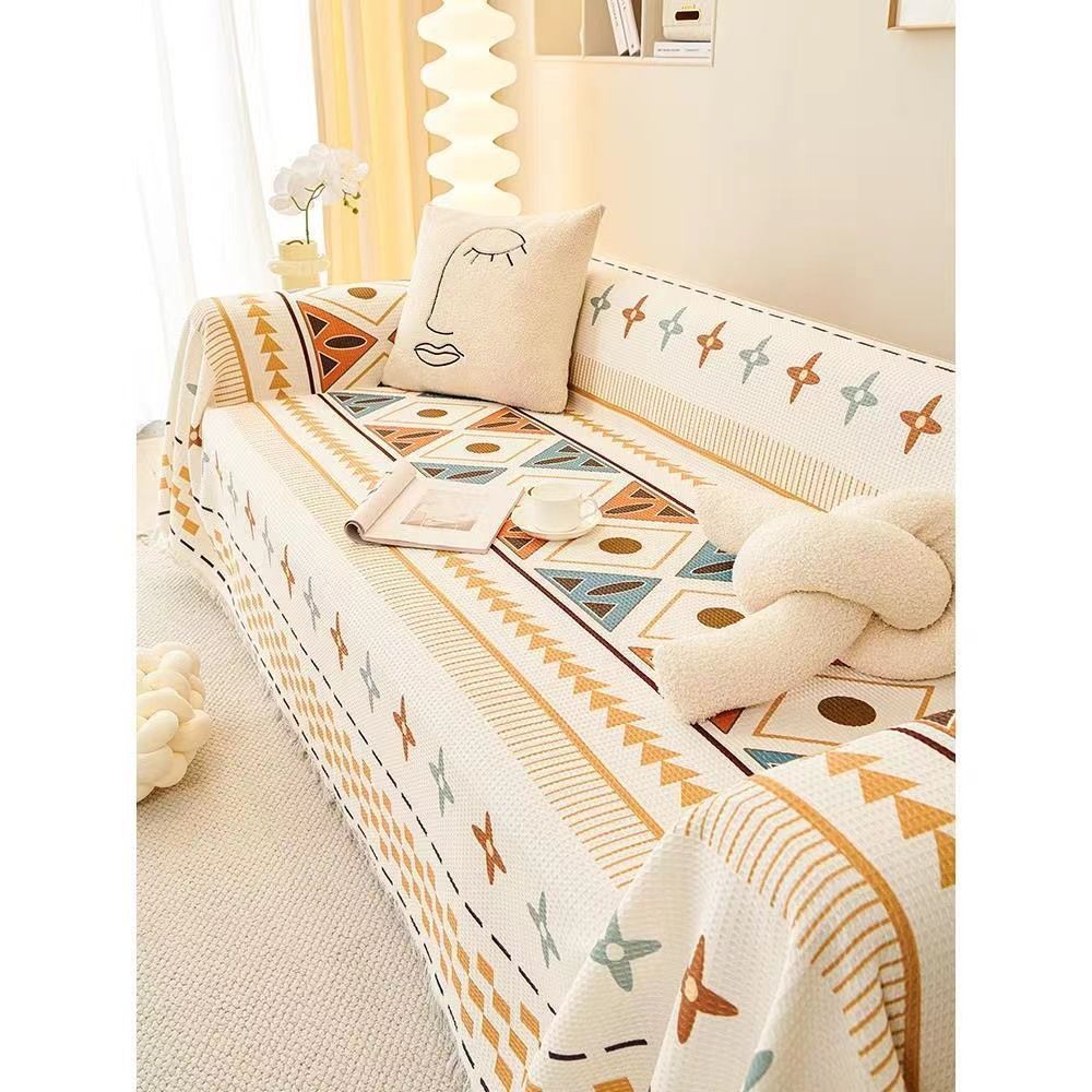 Housse de canapé en coton lin bohème